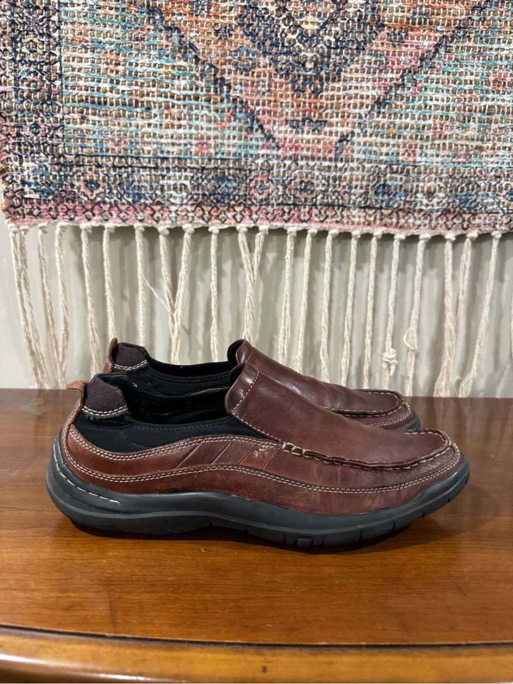 Men's Brown Leather Slip-On Casual Shoes